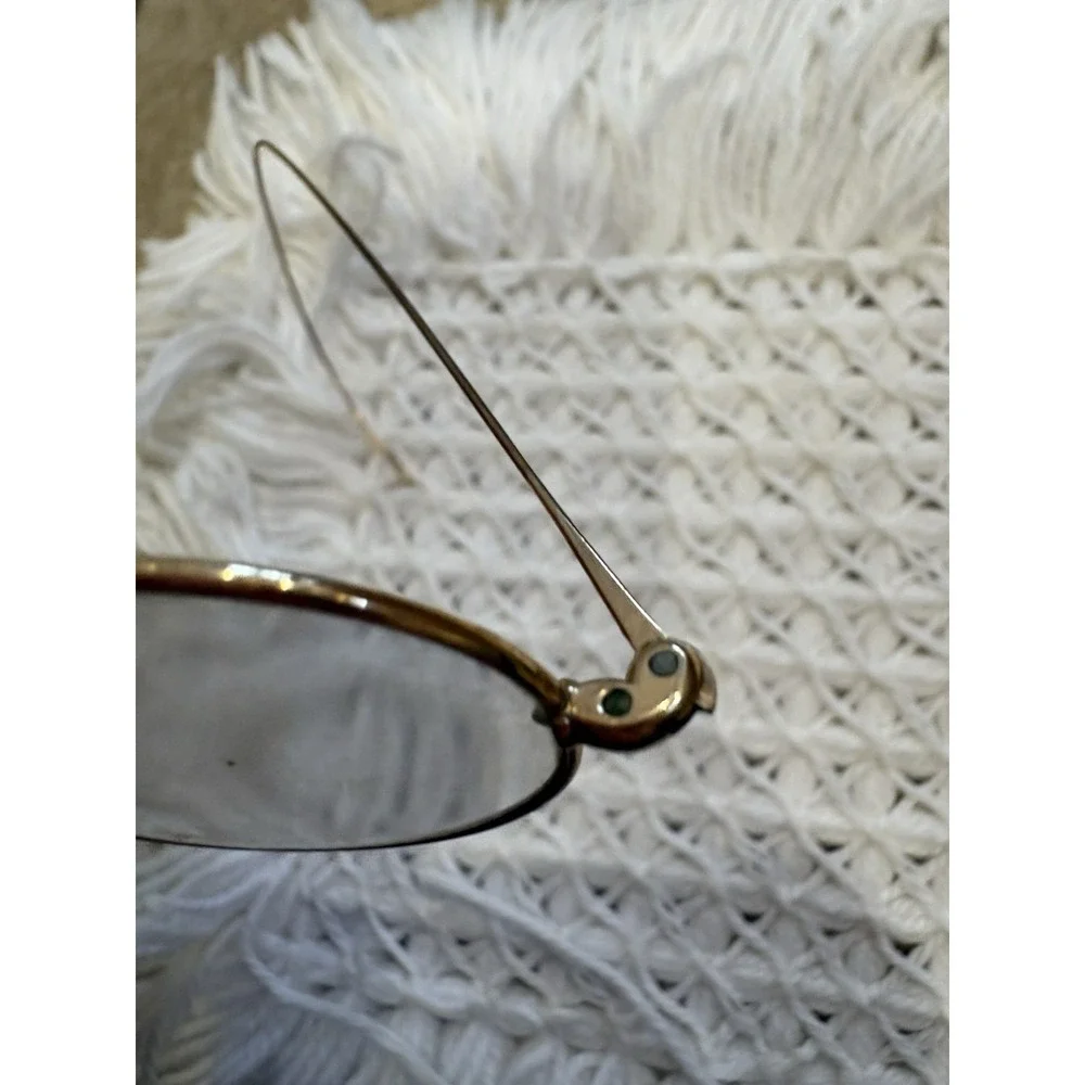 Vintage Antique Wire 12k Gold Rim Eye Glasses w/ Case Eyeglass And Note 11 Grams